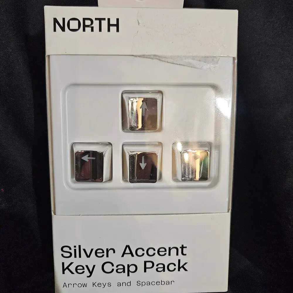 Silver Accent Key Cap Pack of 5 Arrow Keys and spacebar